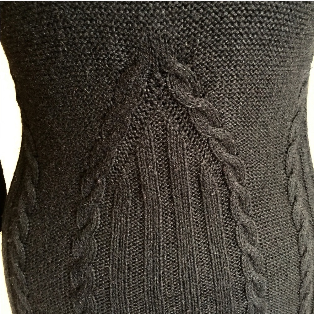 Anthropologie Black Cable Knit Sweater Dress - Picture 5 of 6